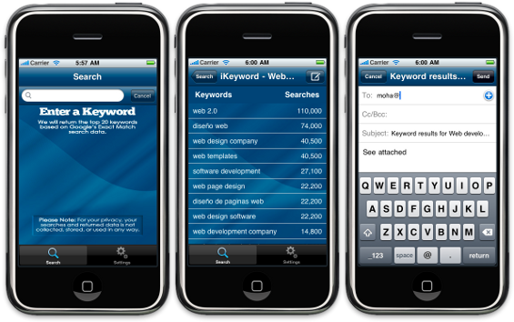 iKeyword iPhone Application